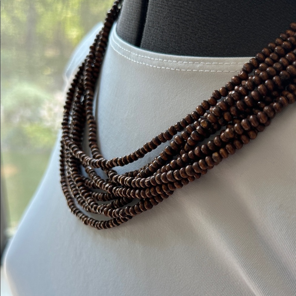Chic Multi-Strand‎ Brown Beaded Necklace